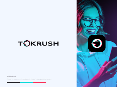 Tokrush Logotype branding icon identity illustration letter logo logomark minimal typography ui ux web