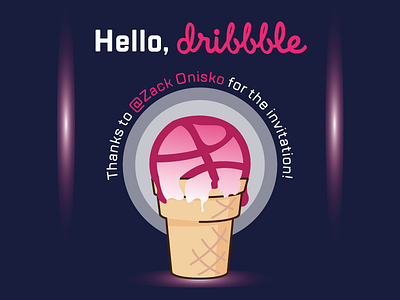 Hello Dribbblers! big debut dribbble first game hello icecream invitation new player shot thanks