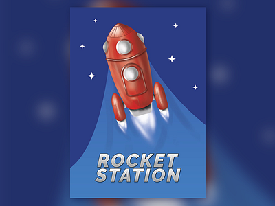 RS Poster exploration liftoff retro rocket ship space spaceship