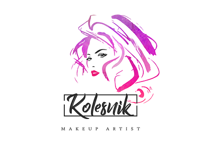 The Logo For A Makeup Artist beauty colors face fashion flat illustration logotype makeup vector