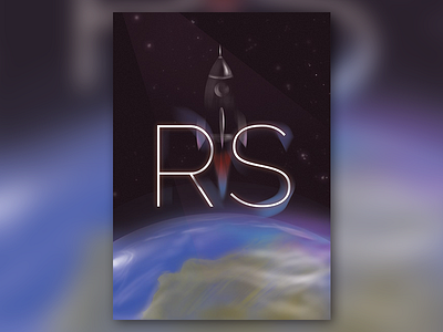 Rs Poster #2 earth exploration liftoff planet retro rocket ship space spaceship