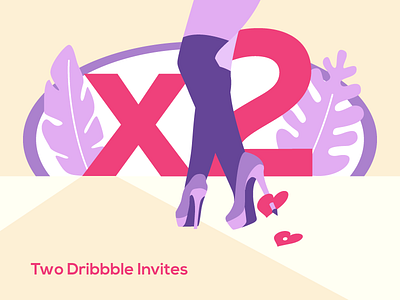 Valentines Day Gifts 2 Invites 2d dribbble girl heart highheels illustration invitation invite nature red sexy ui