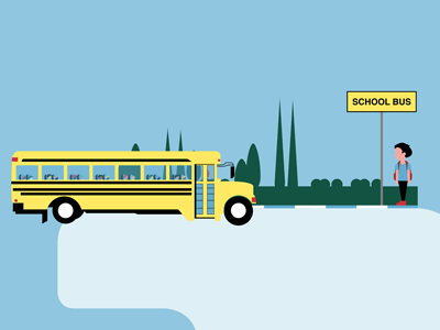 The Quantified Student - School Bus bus education flat icon illustration infograhic school vector