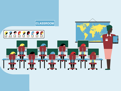 The Quantified Student - Classroom classroom education flat icon illustration infograhic school vector
