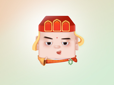 Journey to the West－Tang Monk character childhood chinese drawing hat illustration monk red righteous strong yellow