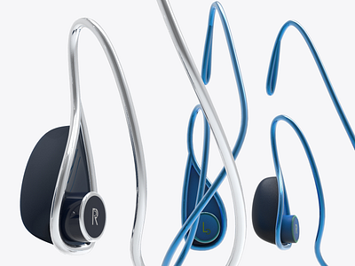 Earbuds for ARC's app 3d audio earbud product render visual