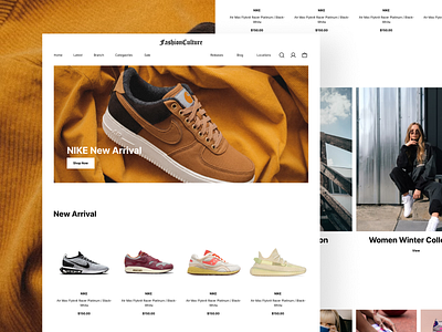 Fashion Culture - Landing Page clean clothing e commerce fashion footer header homepage modern shoes shopping ui ux website