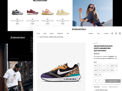 Fashion Culture buy cart clothing e commerce fashion header homepage page payment product shoes size slider ui ux website