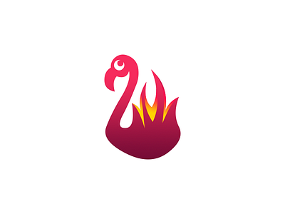 Logo / Branding Design fire flamingo icon
