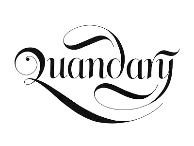 quandary calligraphy elegant handdrawn handwritten lettering script swash typography