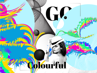 Go Colourful abstract style creative illustration graphic design typography