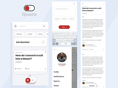 Quora Concept design app branding design flat logo ui ux