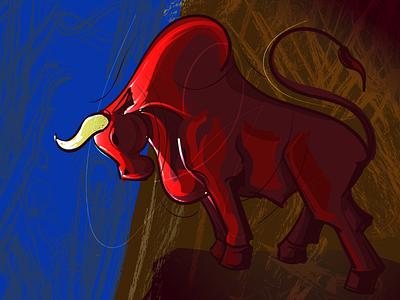 Bull-Bull abstract style creative illustration graphic design vector