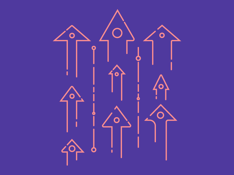 Up up up illustration arrows trees