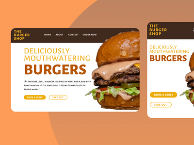 Mouth-watering Burgers burger design figma food graphic design illustration landingpage ui ux