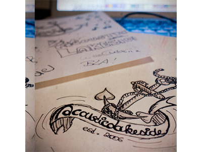 Scribble for Acoustic Lakeside Festival acoustic anchor festival lakeside logo scribble vintage