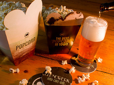 Blendwerk Corporate Design bar beer blendwerk cafe cinema kino packaging popcorn