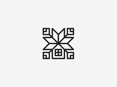 Ethno Home cabin ethno flower geometry home house identity logo mark