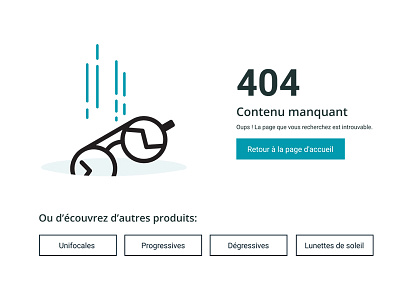 404 not found Opticien24 404 design figma glasses optician ui ux webdesign