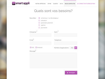 Smart appli Redesign - Contact android app contact form ios smartappli