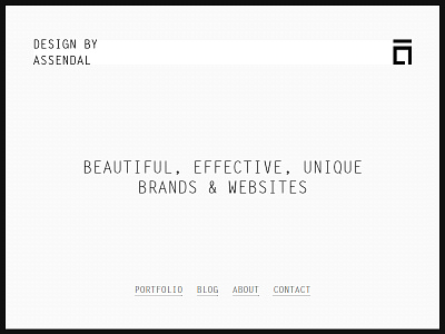 DESIGN BY ASSENDAL assendal black branding design homepage logo minimalist webdesign white
