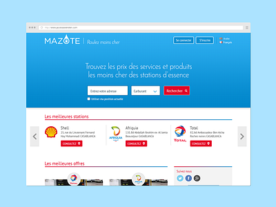 Mazote ux/ui bleu casablanca gas maroc red search ui ux webdesign
