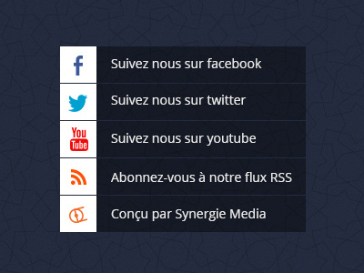 Footer social media links [The Nexties] arabesque facebook icons links media nexties rss social twitter youtube