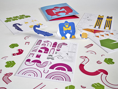 MINISCHIRN Craft Folder for Children character character design children culture educational exhibition icon illustration museum shapes vector