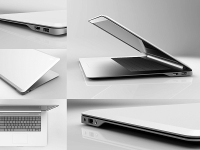 Laptop glamour shots 3d design laptop layout render