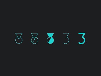 Three design graphic design numeric process three typography