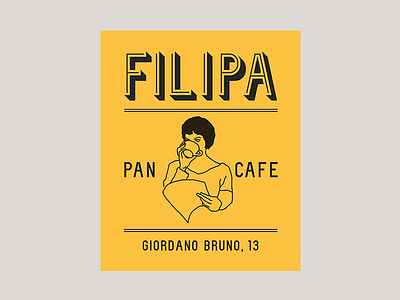Filipa pan y cafe bakery brand bread cafe coffee food illustration pan