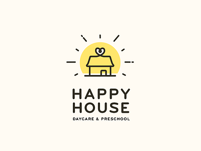 Logo Concept daycare heart house logo preschool