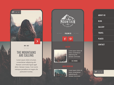 Mountain Blog adventure blog design interface mountain responsive ui webdesign