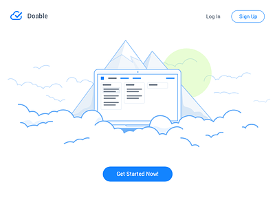 Doable - Landing page animation blue clean cloud clouds landing lines rails released small tasks tool
