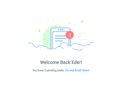 Doable - Welcome Back screen animation back cloud clouds doable illustration lines list notification pending to do welcome