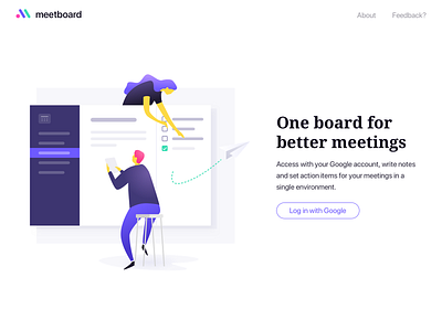 Meetboard Landing app board illustration landing meetings