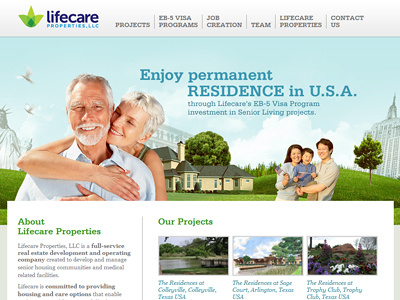 Lifecare Web Design classic design investors lifecare properties retro ui usa web