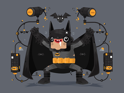 The not so Dark Knight bat batman funny illustration