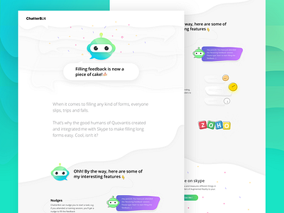 Landing page for a chatbot