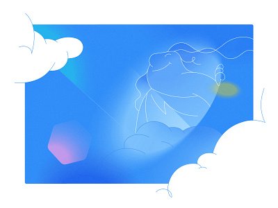 Heaven 2d adobeillustrator character cloud design digitalart graphicdesign heaven illustration peace sky