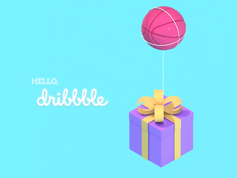 Hello Dribbble! 3d animation c4d cinema4d debut first shot gif hello