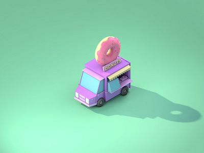 Donuts Truck 3d c4d cinema4d design isometric truck