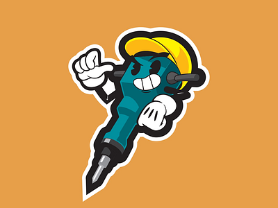 Toolie McTools-a-lot illustration jackhammer sticker stickers vector vector art