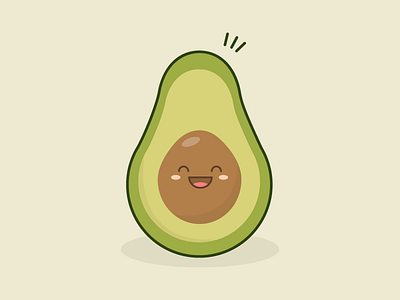 Cute Avocado avocado character cute food fruit funny happy logo smile vegan