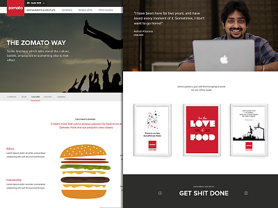 Zomato Culture Page - WIP clean culture flat large image team page zomato
