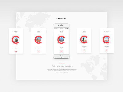 Callocal Landing page callocal homepage interface landing logo sketch ui ux voip