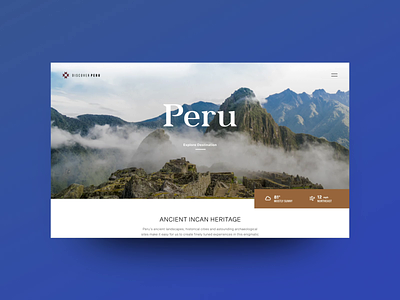 Peru — 2 of 3 adventure after effects animation app explore interface interface design motion peru travel travel site ui design ui ux web design website