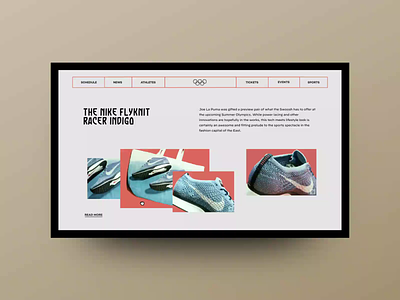 Nike x Olympics — 3 of 3 abstract animation blog design fashion grid interactive interface layout motion navbar nike olympics shoes typography ui ui ux ux web design whitespace