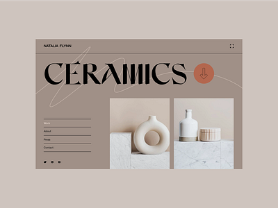 Ceramics Folio — 2 of 3 ceramics clay concept desktop interface layout minimal modern portfolio pottery scribble typography ui uiux web design webdesign website work