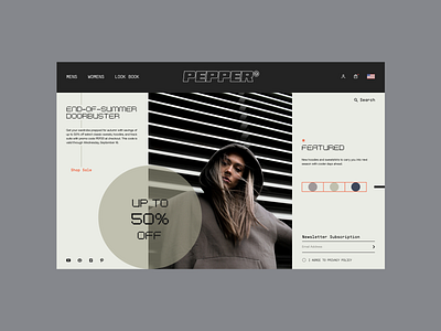 Pepper® — 2 of 3 clothes clothing brand concept ecommerce fashion homepage interface modern product shop store streetwear typography ui ux web design website